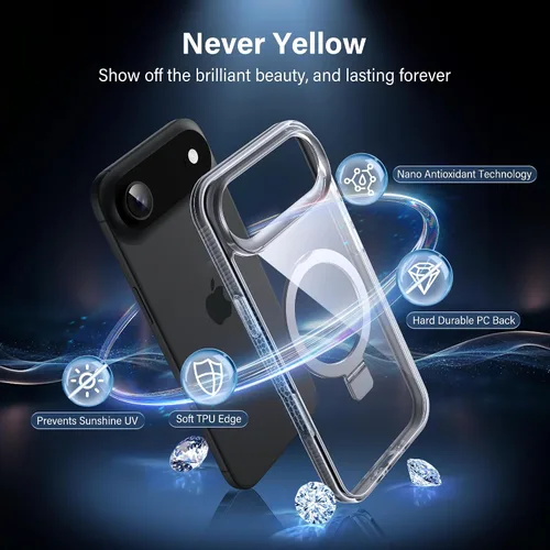 Miniatura 6 de Funda magnética para iPhone Air – [Soporte invisible integrado] [Compatible con MagSafe] [Protección contra caídas de grado militar] Cubierta
