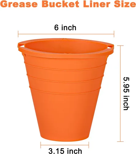 Miniatura 2 de 2 piezas de forros reutilizables de silicona para cubo de grasa Compatible con Traeger/Pit Boss ect/Oklahoma Joe' /Forro para bandeja de goteo