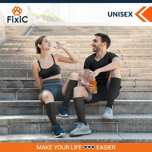 Miniatura 7 de Fixic Calcetines de compresión para hombres y mujeres, 3 pares, S-M (5-8), 15-20 mmHg, medias de compresión para mujeres y hombres, calcetines