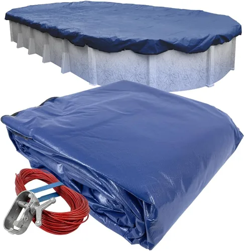 Miniatura 9 de Pool Mate Cubierta ovalada de invierno azul para piscina de 10 x 15 pies para piscinas sobre el suelo, superposición de 3 pies
