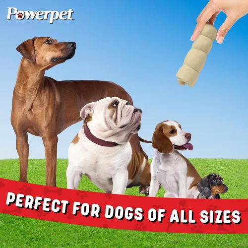 Miniatura 3 de Powerpet Treats - Rollos de mejillas de res para perros, promueve la higiene dental, 100% natural y altamente digerible, alto en proteínas, razas