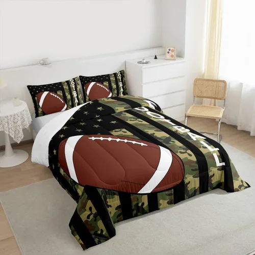 Miniatura 113 de Feelyou Juego de edredón de baloncesto para niñas y niños, juego de ropa de cama con juegos de pelota, decoración de habitación, regalo para amantes
