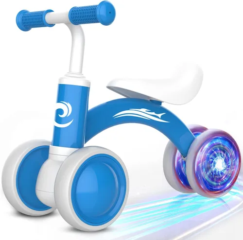 Gamfeiny Colorful Lighting Baby Balance Bike Toys for 1 Year Old Boy Girl Gifts, 10-36 Month Toddler Balance Bike, No Pedal 4 Silence Wheels & Soft