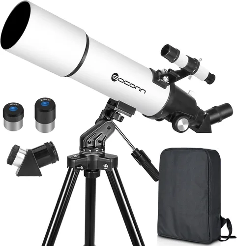 Miniatura 9 de Telescopios para adultos de astronomía, telescopio refractor de 80 mm de apertura y 600 mm de longitud focal para niños y principiantes, telescopio