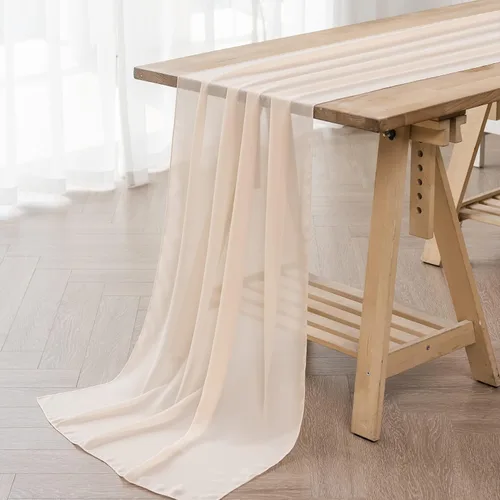 Miniatura 11 de Paquete de 6 caminos de mesa de gasa de 9 pies de 14 x 108 pulgadas, camino de mesa romántico transparente para boda, fiesta de cumpleaños