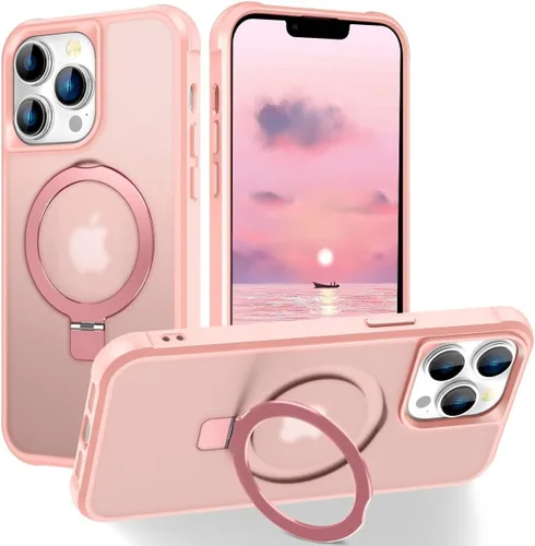 Miniatura 85 de CHAOFEnG Funda magnética compatible con iPhone 11 con soporte, prueba de caídas de grado militar, compatible con imán, anillo translúcido, parte