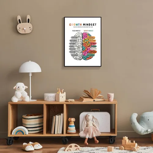 Miniatura 9 de xbsifyiooa Pósteres de mentalidad de crecimiento en el aula, lienzo enmarcado con cita de afirmaciones positivas, arte de pared, terapia de salud