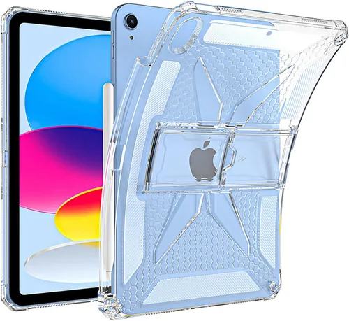 Miniatura 14 de Clear Stand Case for iPad Air 3 (Air 3rd Generation) 10.5 inch 2019 & iPad Pro 10.5 inch 2017 with Pencil Holder/Kickstand Soft TPU Back Silicone