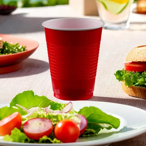 Miniatura 3 de Vasos de plástico color rojo manzana (paquete de 20) – 18 onzas – Vasos versátiles para interiores y exteriores, fiestas, bodas, cumpleaños