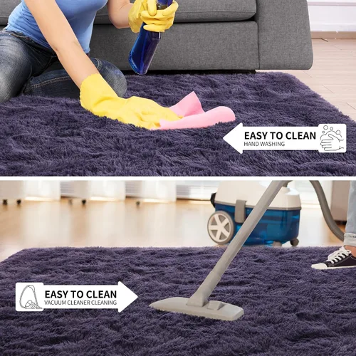 Miniatura 6 de Tepook - Alfombra súper suave y peluda para dormitorio, alfombras modernas peludas para niños para sala de estar, alfombra de felpa