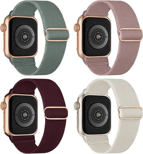 Miniatura 41 de Paquete de 4 correas elásticas Solo Loop compatibles con Apple Watch de 1.496 pulgadas, 1.575 pulgadas, 1.614 pulgadas, 1.654 pulgadas, 1.732