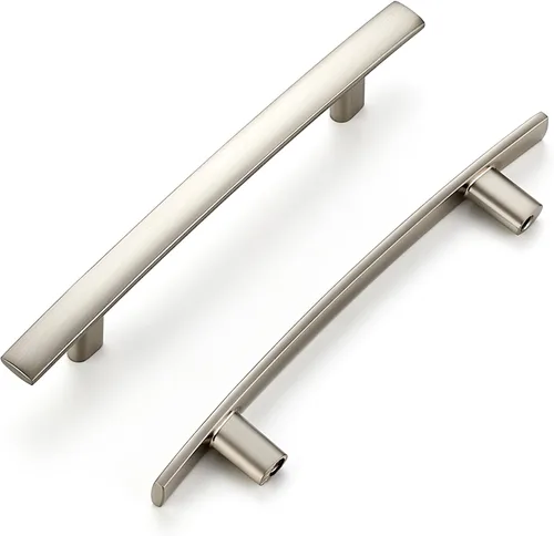 Miniatura 23 de Ravinte Paquete de 5 manijas de gabinete negras para gabinetes de cocina, tiradores curvados para cajones de 5-3/16 pulgadas de largo con agujero