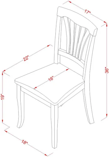 Miniatura 3 de East West Furniture AVC-OAK-C Avon - Juego de 2 sillas de comedor de cocina tapizadas con tela de lino, de madera maciza, color roble Avc-roble-c
