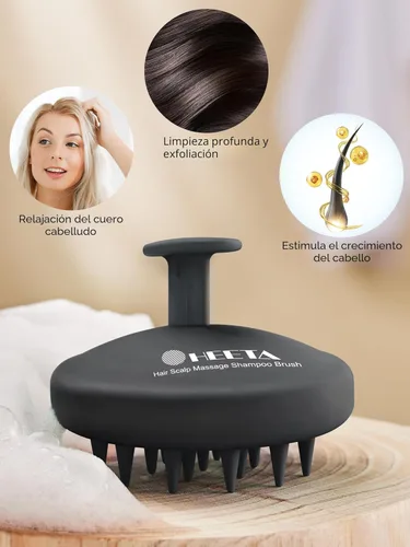 Miniatura 5 de HEETA Masajeador de Cuero Cabelludo para el Crecimiento del Cabello, Exfoliador de Cuero Cabelludo con Cerdas Suaves, Diseño de Silicona Integrado