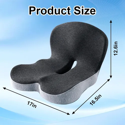 Miniatura 6 de Cojín de espuma viscoelástica para silla de oficina, cojines de asiento integrados en forma de L, cojín de asiento de silla para protección de coxis