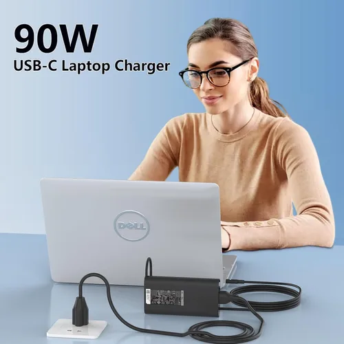 Miniatura 5 de Cargador de portátil USB C de 90 W para Dell XPS 13, Precision 3540, Latitude 3400 3500 5289 5300 2in1,7400 2in1,7300, 7390 2 en 1,7200 2