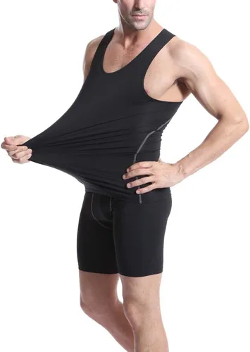 Miniatura 2 de Audoc Camiseta de compresión para hombre, paquete de 3 unidades, color negro, camiseta sin mangas de compresión atlética