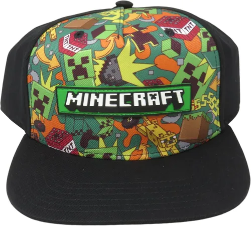 Minecraft Funtage Collage Gorra Snapback para niños color negro