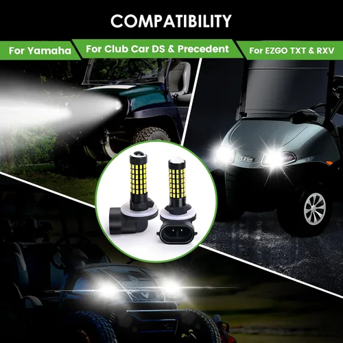 Miniatura 6 de 10L0L 881 Bombilla de faro para carrito de golf para EZGO Club Car DS Precedent, bombillas antiniebla súper brillantes para kit de luces de carrito
