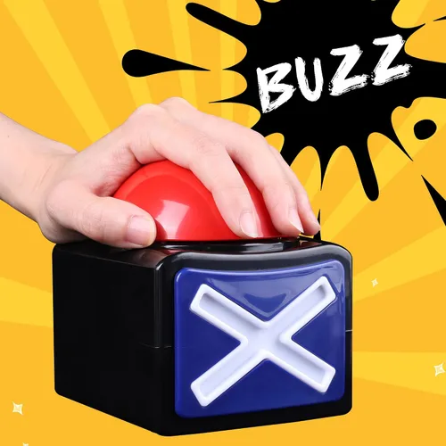 Miniatura 2 de MyMealivos Zumbadores de trivia para noche de juegos familiares Botón de respuesta de alarma con sonido fuerte y entretenimiento ligero