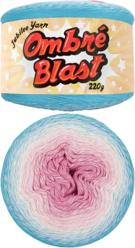 Miniatura 29 de JubileeYarn Hilo Ombré Blast - 220g/pastel Algodón Peso Bebé - Cripta de Hielo - 1 Pastel 119 Cripta de hielo