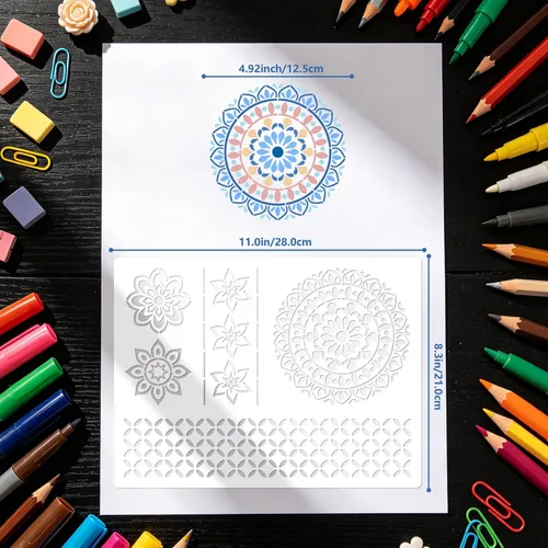 Miniatura 2 de 9Pcs Datura Stencils for Painting