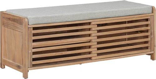 Miniatura 13 de Knocbel Banco de almacenamiento de entrada para zapatos con asiento acolchado, 2 cajones y estante de rejillas, sala de estar, entrada, pasillo