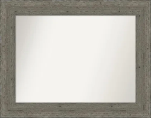 Miniatura 75 de Amanti Art Espejo de baño gris para sobre el fregadero, 27 x 27 pulgadas, espejo de tocador cuadrado gris, marco de madera rústica de campo medio