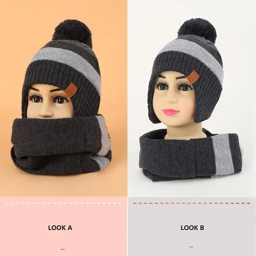 Miniatura 2 de AHAHA Gorro de invierno para niños con orejeras con forro polar mejorado para esquiar