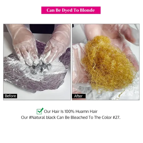 Miniatura 5 de Cabello humano afro rizado a granel para extensiones de rastas, extensiones de reparación, 1.06 oz/paquete de cabello humano rizado afro