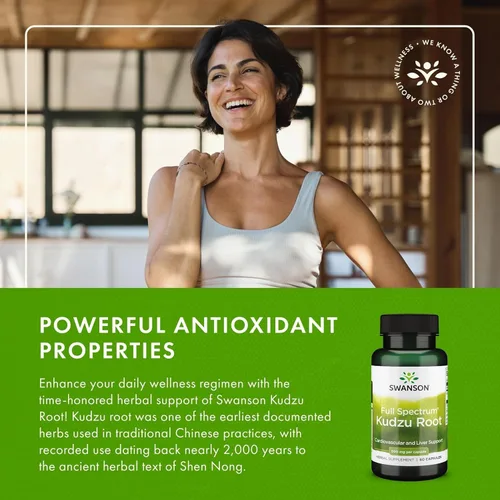 Miniatura 6 de Swanson Full Spectrum Kudzu Root – Suplemento de hierbas que apoya la salud del corazón y la salud del hígado – Puede apoyar la presión arterial
