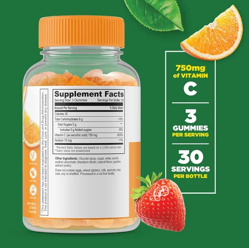 Miniatura 3 de Lifeable Complejo B + Vitamina C 750 mg, paquete de gomitas - Gran sabor, suplemento vitamínico, sin gluten, sin OMG, masticable