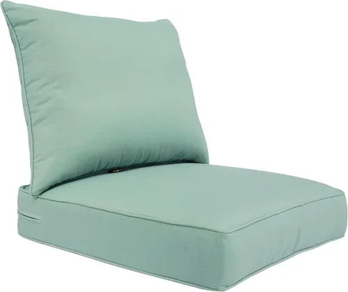 Miniatura 13 de Cojín para muebles de exterior, cojines para silla de asiento profundo, asiento de espuma, tela Sunbrella 24 x 24 pulgadas, lona carbón Lona