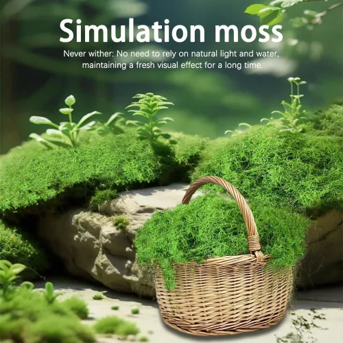 Miniatura 5 de Musgo de musgo falso para manualidades, musgo artificial de 3.52 onzas para manualidades, musgo sintético para jardín de hadas, decoración de Verde