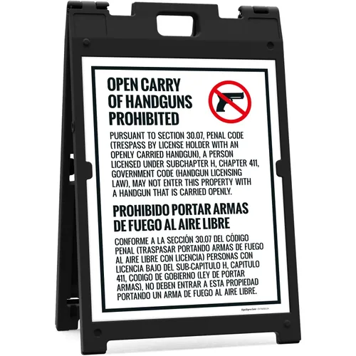 Miniatura 9 de Concealed Carry Prohibited Texas Penal Code Bilingual Sidewalk Sign Kit, (SI-74332) 18x24 Inches, Replacement Panels (2 Pack) 160 Mil Thick