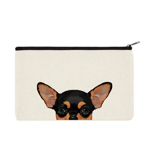 Miniatura 19 de WIRESTER Bolsa de maquillaje de lona con cremallera, bolsa de cosméticos, estuche organizador para mujeres y niñas, bolsa de cosméticos de viaje