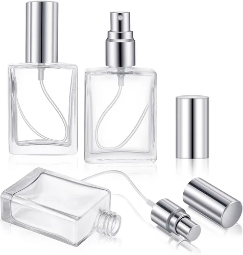 Miniatura 3 de Paquete de 24 botellas de atomizador de niebla fina de vidrio transparente, mini botella de perfume recargable de 0.5 onzas líquidas, botella