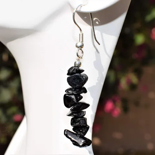 Miniatura 4 de CHARGED - Pendientes de diseño de piedras preciosas naturales + corazón de carga de selenita incluidos