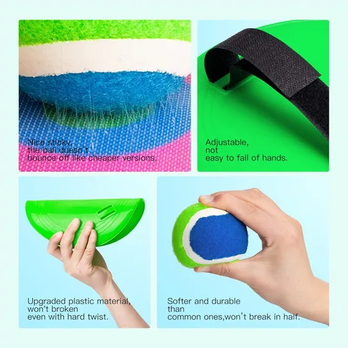 Miniatura 4 de Juego de pelota para lanzar y atrapar, juego de pelota pegajosa para niños, para verano, al aire libre, patio, playa, piscina, patio, regalo