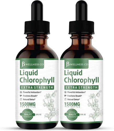 Paquete de 2 gotas de clorofila líquida, concentrado totalmente natural, apoyo al sistema inmunológico, refuerzo de energía y digestión, de hojas de