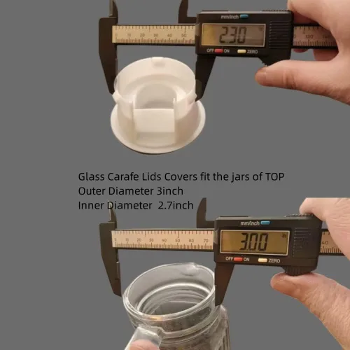 Miniatura 6 de 4 tapas de vidrio para jarra de agua, cubiertas de plástico a prueba de polvo resistentes a salpicaduras para jarra de bistró, color blanco