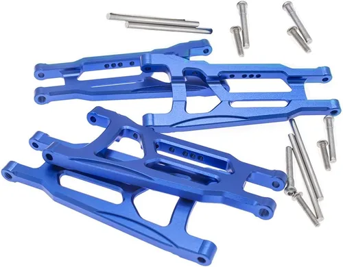 Miniatura 2 de Paquete de 4 brazos de suspensión delanteros y traseros de aleación para Traxxas 1/10 4X4 Slash, Stampede, Rustler 4WD VXL-Replaces Part 3655 Azul