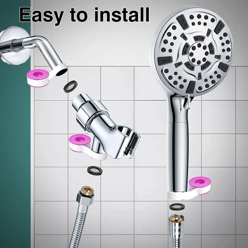 Miniatura 6 de Moderno cabezal de ducha de acero inoxidable de 9 ajustes con mano, cabezal de ducha grande de 5 pulgadas y manguera de 60 pulgadas, 8 modos