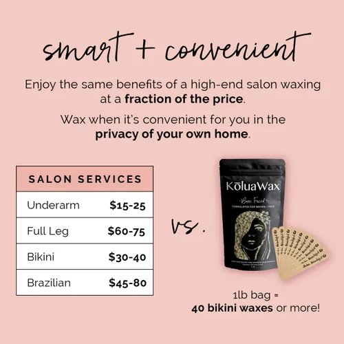 Miniatura 5 de KoluaWax Cuentas de cera dura para depilación – Fórmula de cabello grueso – cara, brasileño, axilas, pecho trasero, depilación de bikini – Colada