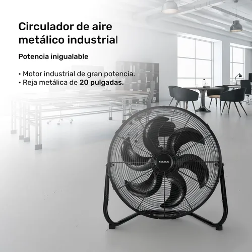 Miniatura 2 de Taurus FLASH - Ventilador industrial de piso de 20 pulgadas, ventilador de parrilla de metal de alta velocidad con cuchillas de plástico