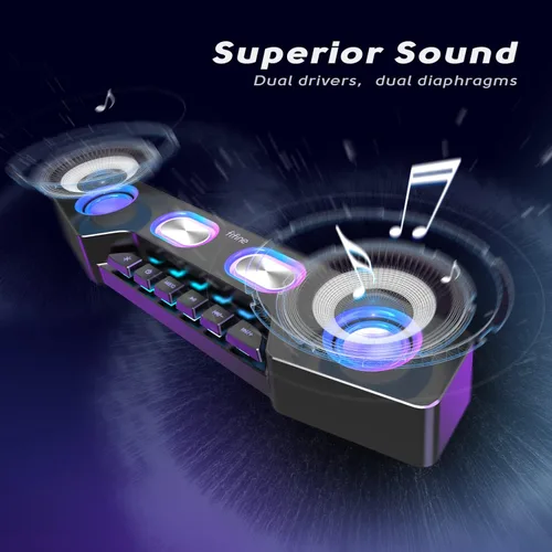 Miniatura 2 de Fifine - Altavoces de PC para computadora de escritorio, altavoces Bluetooth inalámbricos para juegos, transmisión, fiesta, deportes electrónicos