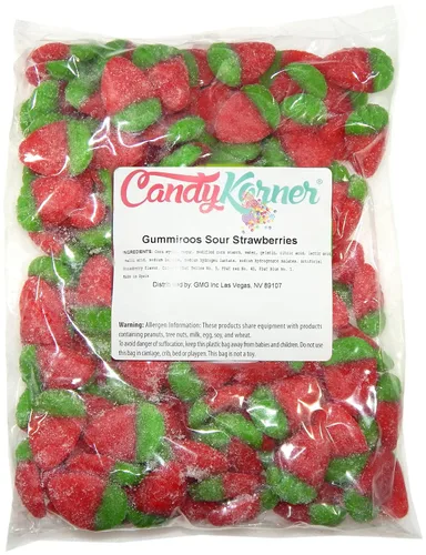 Gummi Strawberries - Goma de fresa agria - Gomitas de fresas 2.2 libras (35.2 onzas) por CandyKorner