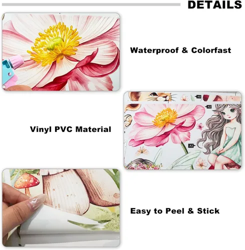Miniatura 8 de 2 hojas de calcomanías de pared de hadas para dormitorio de niñas, murales de pared de flores, vinilo para despegar y pegar, calcomanías de pared