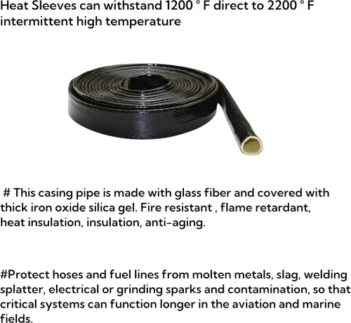 Miniatura 3 de Manga térmica de 5/8 pulgadas ID (16 mm) con protección contra el fuego, termo blindaje de silicona recubierto de fibra de vidrio para líneas