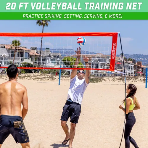 Miniatura 2 de Red de entrenamiento de voleibol independiente GoSports - 12 pies o 20 pies - Uso en interiores o exteriores, montaje instantáneo y altura ajustable